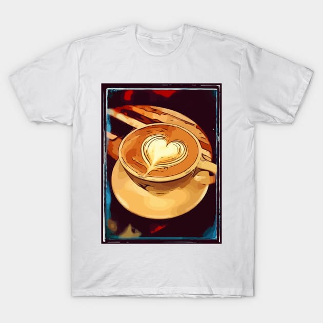 Coffee in the shape of a heart T-Shirt by WelshDesigns